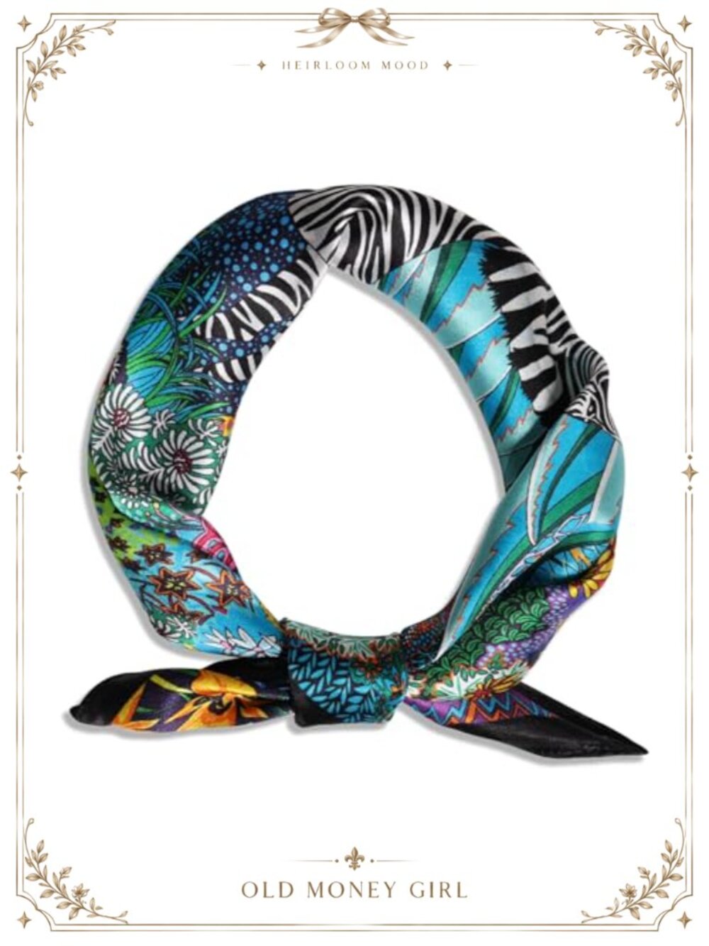 100% Mulberry Silk Scarf 21'' Square Neckerchief Hair Accessory